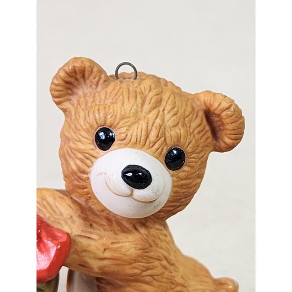 Hallmark Cinnamon Bear w/ Jingle Bell 2 1/2" Ornament Christmas Holiday 1984 Vtg - Picture 2 of 12